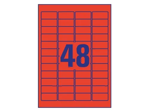 Gekleurde etiketten Avery Zweckform 45.7x21.2mm Rood 960 stuks