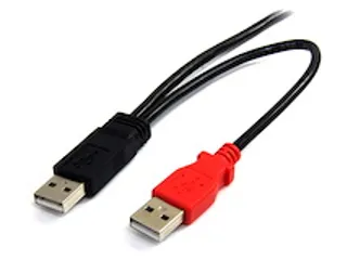 1,8 m USB Y-kabel voor externe harde schijf USB A naar mini B - 2