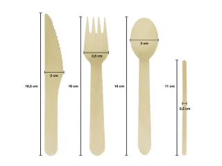 Mes Hout 200 stuks 165 mm biologisch afbreekbaar - 6