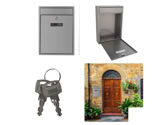 Brievenbus Ibiza Zilvergrijs met naamplaatje incl. 2 sleutels 36x26x8c