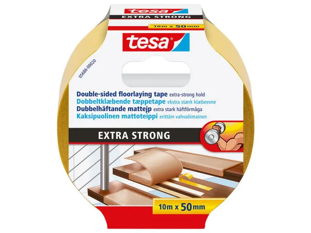 Tapijttape extra sterk tesa 5686 50mmx10m dubbelzijdig