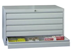 ladekast HxBxD 600x1023x600mm 5laden slot RAL7035 front RAL5012