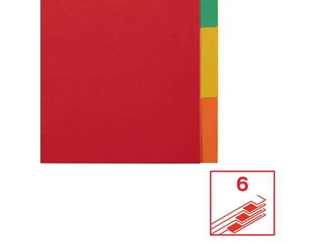 Tabbladen Esselte A4 11-gaats Karton 6-delig Blanco Tabs Kleur
