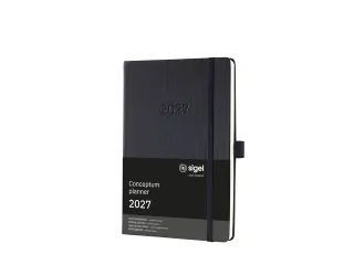 Weekagenda Conceptum A5 2027 (NL/FR/EN/DU) verticale lay-out zwart har - 2