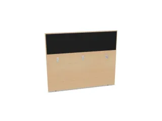 baliepaneel,v. bureau,aanbouw achter,B 1400mm,NE-esdoorn,BN8033-zwart - 1