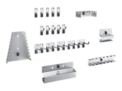 Assortiment De Supports P. Plaque De Rangement Perforée 20 Pièces