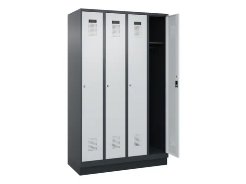 locker,HxBxD 1950x1200x500mm,4vak,vak B 300mm,cil.-slot,sokkel