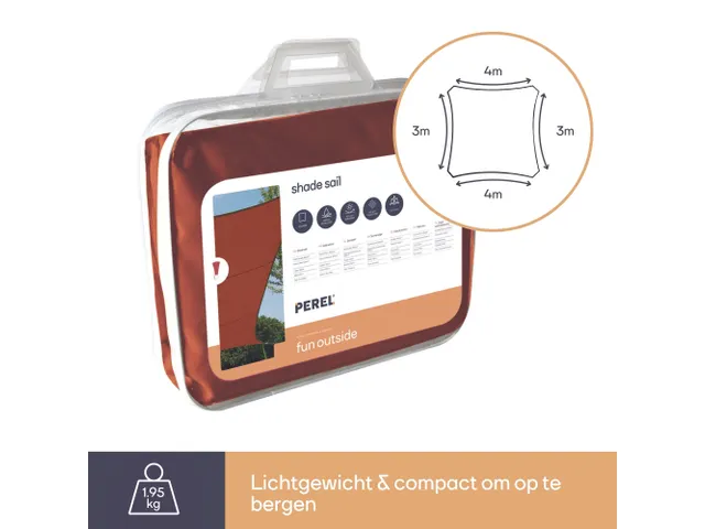 Zonnezeil Rechthoek 4x3m Terracotta