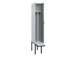 locker met bank,voor scheiding van kleding,HxBxD 2120x300x815mm,1vak