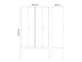 locker voor scheiding van kleding,HxBxD 2120x1200x500mm,4vak - 3