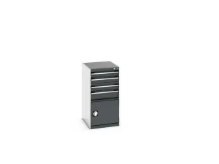 ladekast HxBxD 1000x525x650mm 4laden romp RAL7035 front RAL7016 - 7