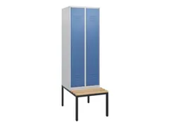 locker met bank,HxBxD 1950x600x815mm,2vak,vak B 300mm,cil.-slot
