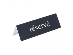 Emga Kunststof tafelbord Réservé 2-zijdig 13x4cm Zwart Wit