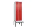 locker met bank,voor scheiding van kleding,HxBxD 2120x600x815mm,2vak