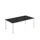 bijzettafel,HxBxD 400x1140x600mm,rechthoekig,4voeten wit