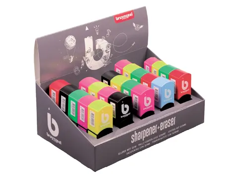 Puntenslijper-gum Bruynzeel Teens display à 25 stuks assorti