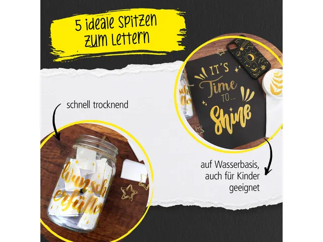 Acrylmarker Online lettering 5 breedtes goud