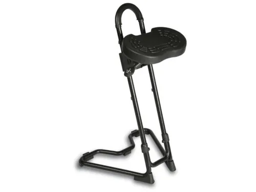 Stahulp Staal H 610-860Mm Zitting Zwart Pu Schuim Schuine Zuil