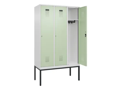 locker,HxBxD 2120x1200x500mm,3vak,vak B 400mm,cil.-slot,voetonderstel