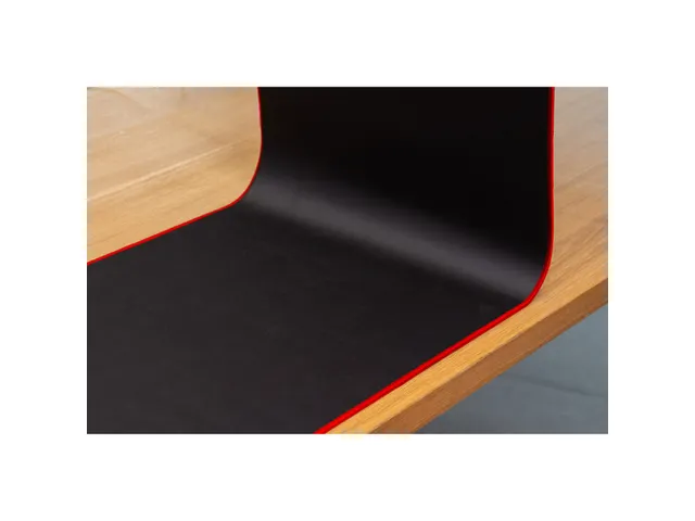 Tapis De Bureau Et Tapis De Souris, Ft 90 X 40 Cm, Noir Avec Bord Roug