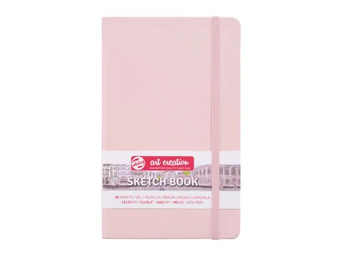 Schetsboek Talens Art Creation 80 witte vellen 140gr 130x210mm roze