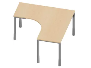 In hoogte verstelbaar bureau in vrije vorm,NE-esdoorn - 2