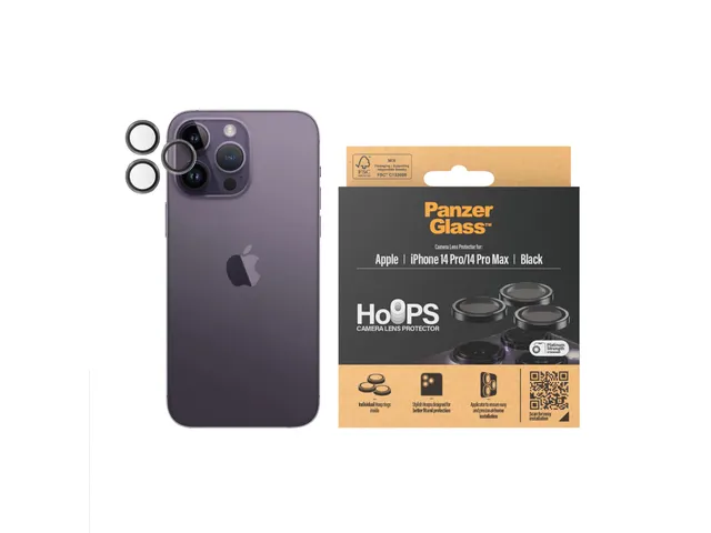 PanzerGlass Hoops Camera Lens Protector Black iPhone 14 Pro | 14