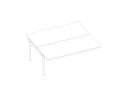 aanbouwtafel,v. benchtafel m. 4-voet,HxBxD 730x1800x1600mm,blad wit