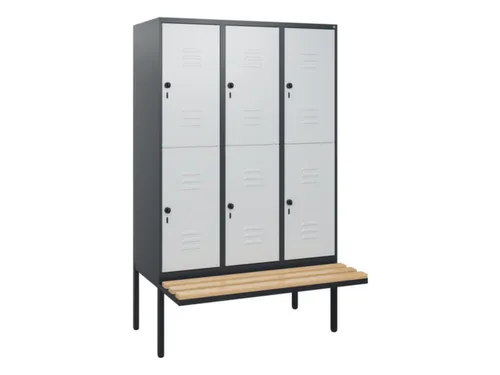 Dubbeldekse dekenkist,HxBxD 1950x1200x815mm,3x2vak.,vak B 400mm