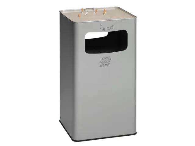 Combi-asbak Hxbxd 755X430X430Mm Vierkant Zilver