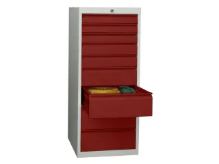 ladekast,HxBxD 1200x500x600mm,9lade(n),cil.-slot,RAL7035,front RAL3000 - 2