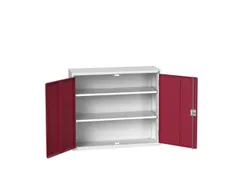 wandkast 900x1050x350mm 2xStalen bodem sokkel Ral 7035 front Ral 3004