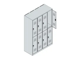 dubbeldekse locker,HxBxD 1850x1200x500mm,4x2vak.,vak B 300mm - 5