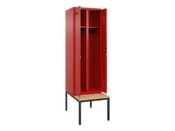 locker met bank,voor scheiding van kleding,HxBxD 2120x600x815mm,2vak