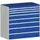 Ladekast 1200x1300x650mm 8 Laden staal lichtgrijs gentiaanblauw