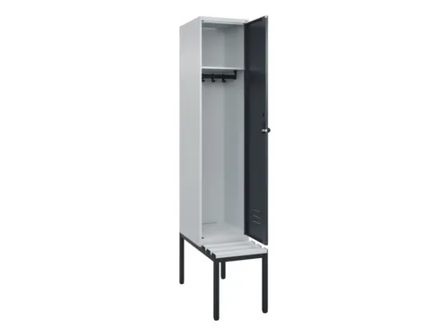 locker met bank,HxBxD 2120x400x815mm,1vak,vak B 400mm,draaigrendel