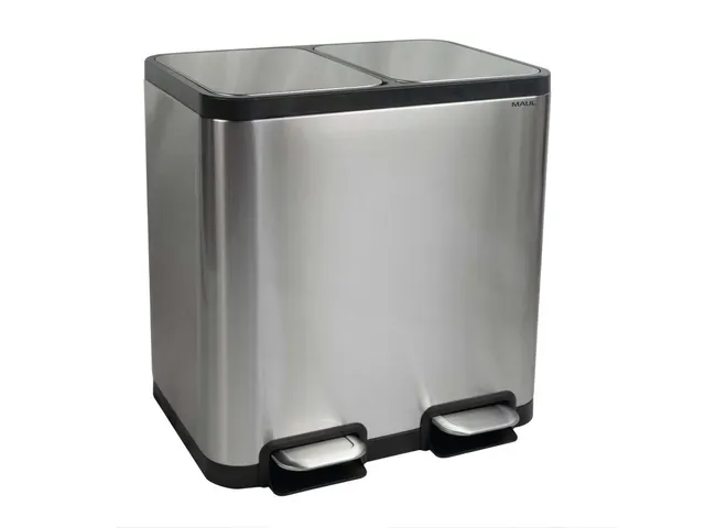 9502294 Afvalbak met voetpedaal MAULcycle 40L edelstaal 37.6x47x49cm z