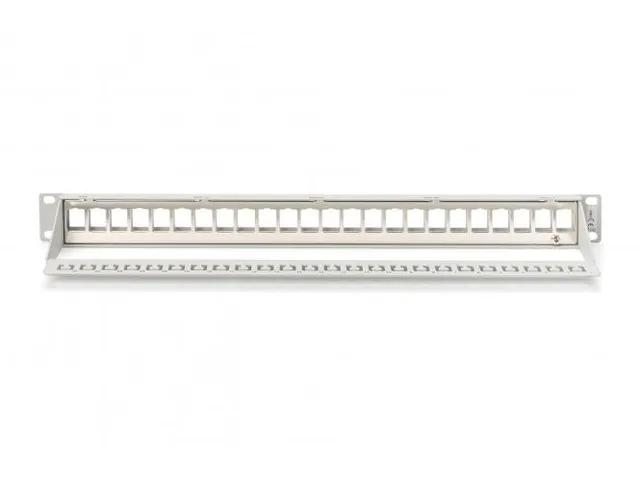 Modulair Patchpaneel 24-poorts Blanco 1U Rackmontage Grijs RAL 7035