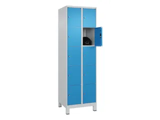 lockerkast,HxBxD 1950x600x500mm,2x5vakken,vak B 300mm,cil.-slot,voeten - 1