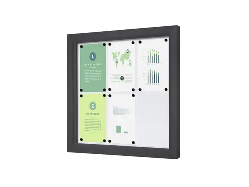 Outdoor Vergrendelbaar Notitiebord Slim 6xA4 Antraciet