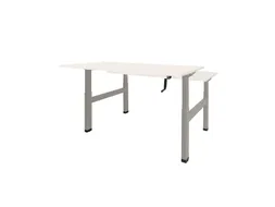 Dextro Slinger Duo zit/sta Bureau 180cm frame Alu blad Wit