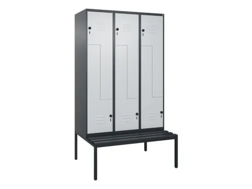 Z-garderobekast,HxBxD 2120x1200x815mm,6vak,vak B 400mm,draaigrendel