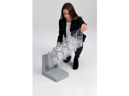 vouwbaar folderrek v. 5xDIN A4 plank(en) transparant aluminium