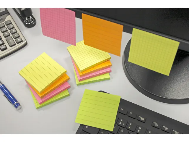 Notitieblok 75x75mm Brilliant geel 80 blad ruitjes