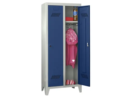 lockerkast v. kinderen,HxBxD 1300x530x300mm,2vak,RAL7035,front RAL5010