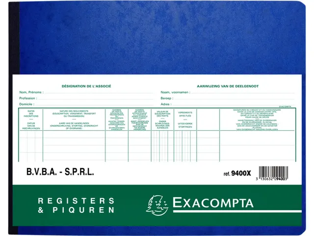 Register Piqure aandeelhouder BVBA/ SPRL 320x240mm 80vel