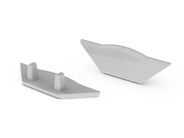Abs-Afsluitdop Voor Led-Profiel Alu-Corner - Zonder Kabeldoorvoer - gr