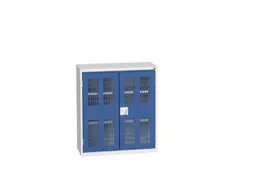 wandkast 900x800x350mm 2xStalen bodem sokkel Ral 7035 front Ral 5010