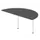 aanbouwtafel,i.h.v.,HxBxD 720-840x1600x800mm,halfrond,MS-donkergrijs