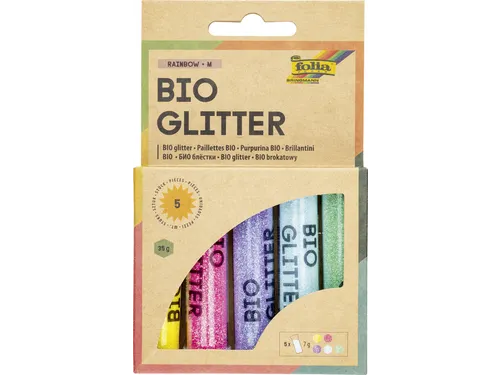 Glitterpoeder Bio Folia Rainbow 7gr 5 kleuren